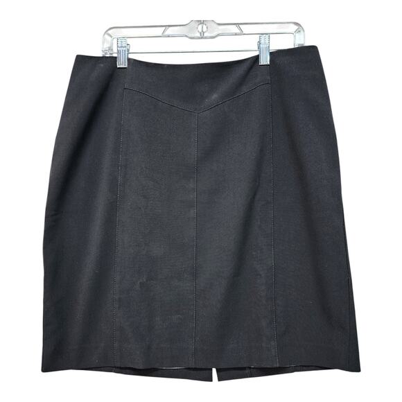 Jacob Skirt Women's SZ 14 Zip Closure Slit Straight A Line Black Career Office - Picture 2 of 9